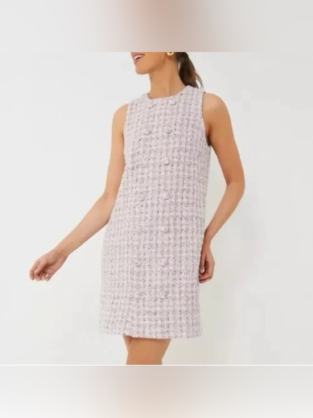Tuckernuck Pink Tweed Sleeveless Shift Dress - Picture 2 of 9